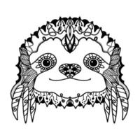 Sloth  coloring page mandala design. print design. t-shirt design. vector