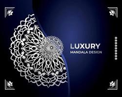 elegante diseño de mandala lujoso plateado vector