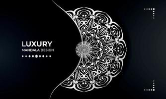 Elegant silver luxurious mandala design vector