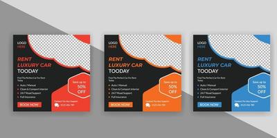 Car rental promotion social media post free download vector