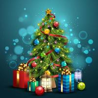Christmas Tree Realistic Concept vector