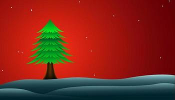 Red Christmas tree vector