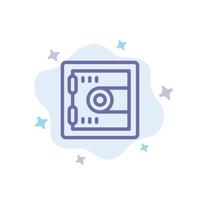 Locker Lock Motivation Blue Icon on Abstract Cloud Background vector