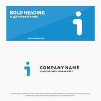 I Info Information Interface SOlid Icon Website Banner and Business Logo Template vector