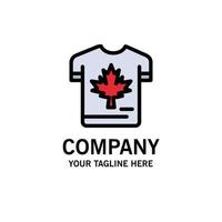 camisa otoño canadá hoja arce empresa logotipo plantilla color plano vector