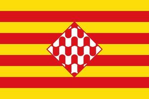 bandera de girona, provincias de españa. ilustración vectorial vector