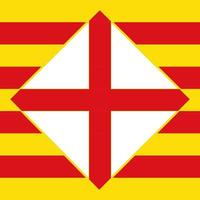 bandera de barcelona, provincias de españa. ilustración vectorial vector