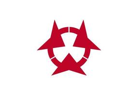 Oita flag, Japan prefecture. Vector illustration