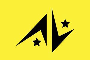 logotipo abstracto con estrellas vector