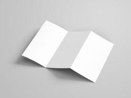 opened left side trifold leaflet mockup photo