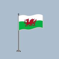 Illustration of Wales flag Template vector