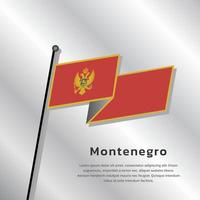 ilustración de la plantilla de la bandera de montenegro vector