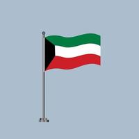 ilustración de la plantilla de la bandera de kuwait vector