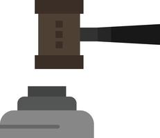 ley acción subasta corte mazo martillo juez legal color plano icono vector icono banner plantilla