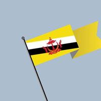 Illustration of Brunei flag Template vector