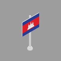 ilustración de la plantilla de la bandera de camboya vector