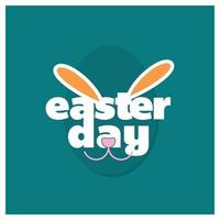 Happy Easter day card with creative design typography and light theme vector