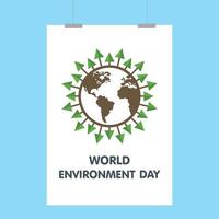 World Environment day card with light background and typography vector