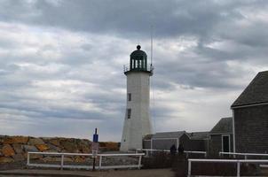 Scituate Light on an Overcast Day photo