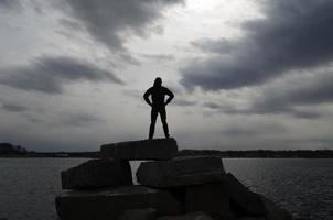 Silhouetted Teen in Cedar Point Scituate photo