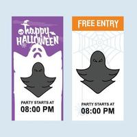 Happy Halloween invitation design with ghost vector