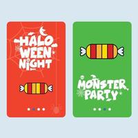 Happy Halloween invitation design with candy vector