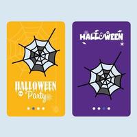 diseño de invitación de halloween feliz con vector de araña