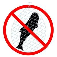 Silhouette of a whale caught in a net. The ban on whaling is marked with a red circle. Isolated on a white background. Great for posters don't hunt protected animals. Vector illustration