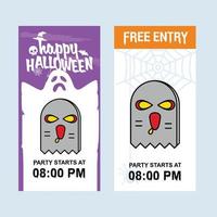 Happy Halloween invitation design with ghost vector