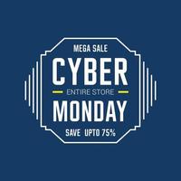 Cyber monday sale card with elegent design vector