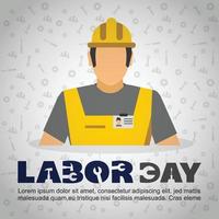 Labour day design card vector