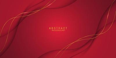 Abstract vector dark red luxury backgrounds with wavy geometric graphic and gold line elements for poster, flyer, digital board and concept design.Eps10