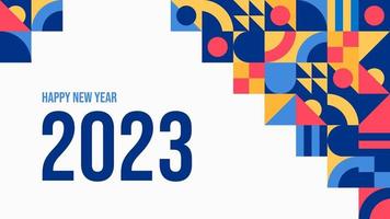 abstract colorful geometry shape pattern background for new year 2023 vector
