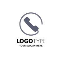 Answer Call Phone Business Logo Template Flat Color vector