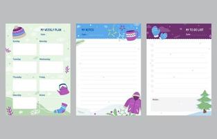 Winter Journal Template vector