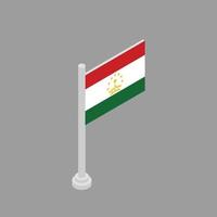 Illustration of Tajikistan flag Template vector