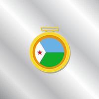 ilustración de la plantilla de la bandera de djibouti vector