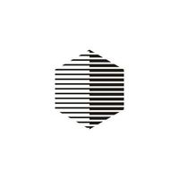 box stripes silhouette shadow 3d flat logo vector