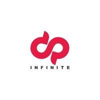 simple letter dp infinity symbol curves loop design logo vector