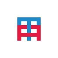 letter ta linked colorful line geometric logo vector
