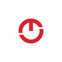 abstract letter flat geometric round power button logo vector