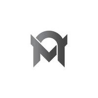 letter mn simple gradient geometric logo vector