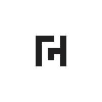 letter rg abstract square negative space logo vector