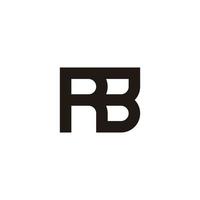 letter rb linked geometric line logo vector