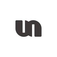 letter un simple curves linked geometric logo vector