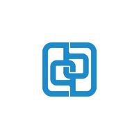 letter qb square linked chain logo vector