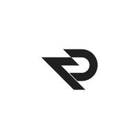 letter p d arrow simple geometric line logo vector