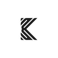 letter k stripes abstract linear geometric logo vector