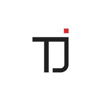 letter tj simple geometric line logo vector