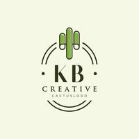 KB Initial letter green cactus logo vector